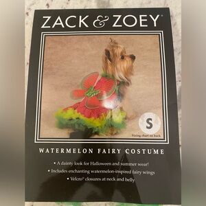 Zack and Zoey Watermelon Fairy Dog Halloween Costume Sz S